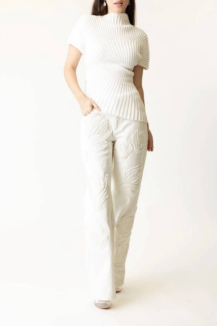 NEW CULT GAIA flo denim pant in off white